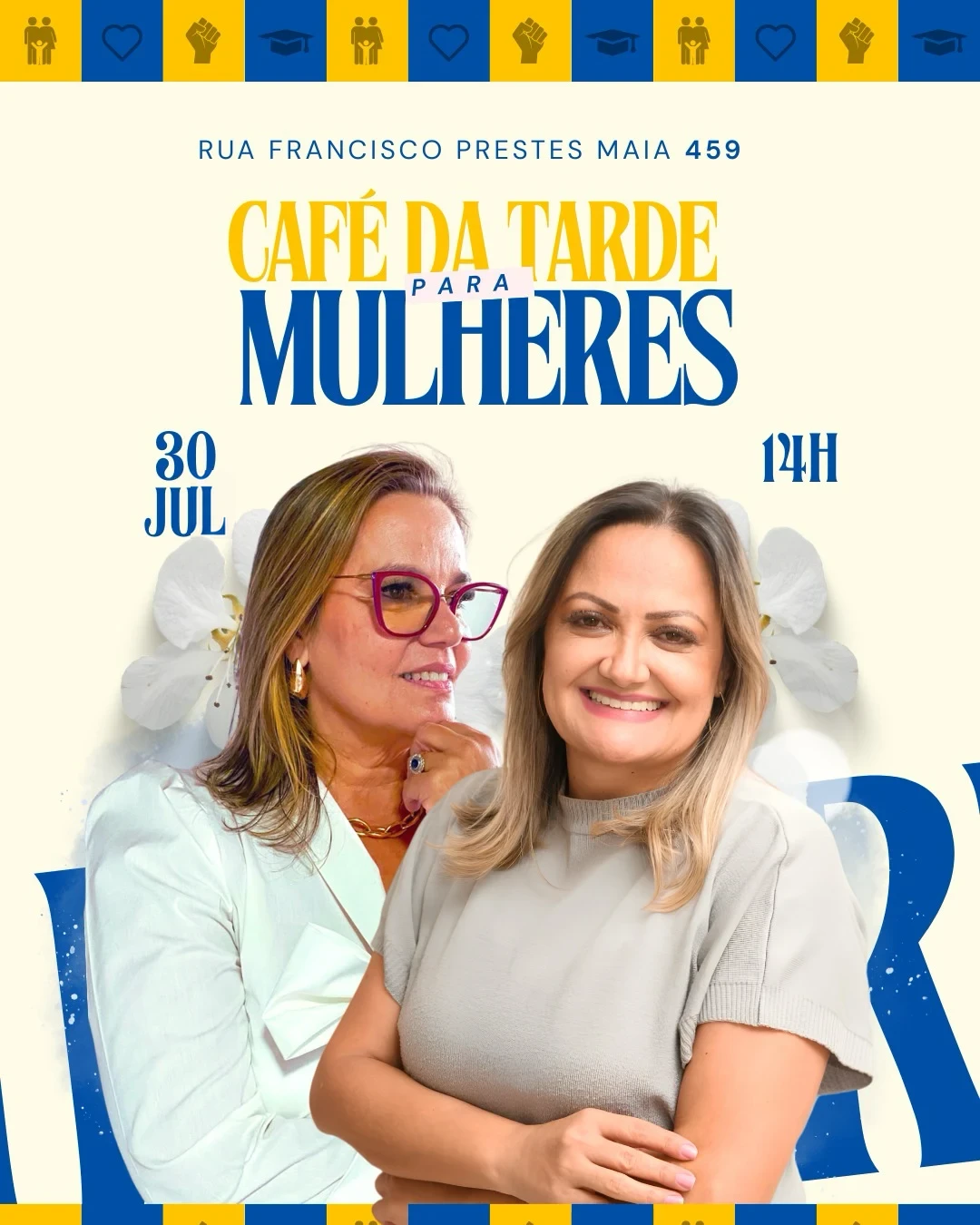 Arte do evento Café da Tarde para Mulheres